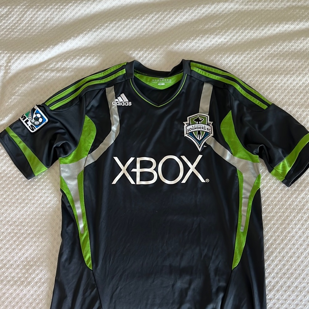 Seattle Sounders Xbox short sleeve black jersey.